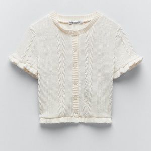 Zara Cableknit Button Top